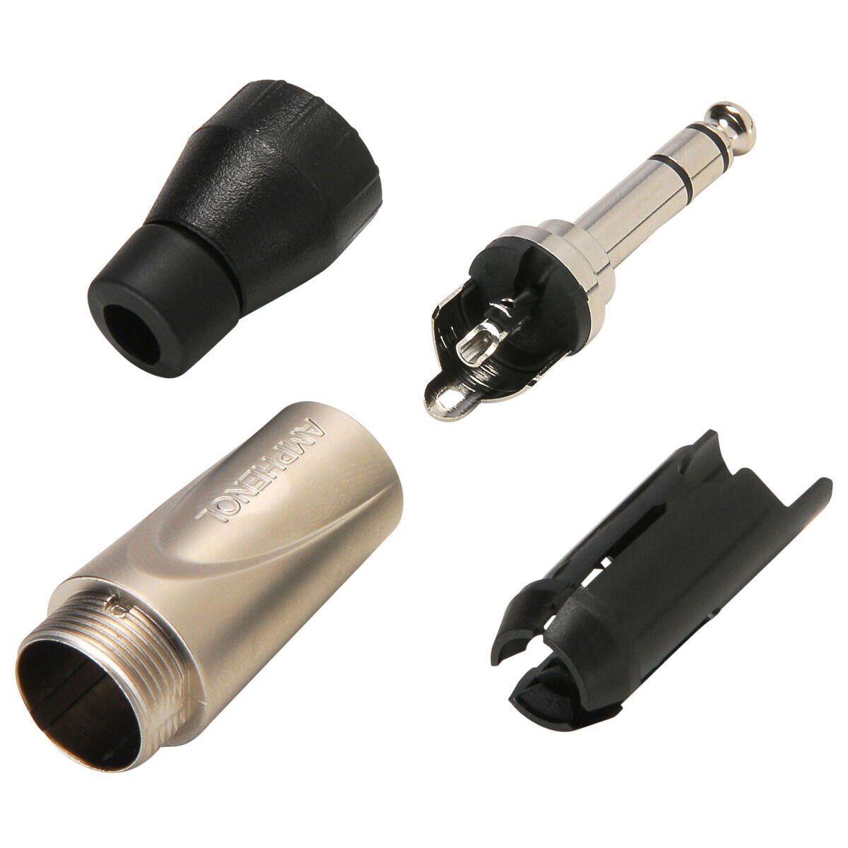 Amphenol JS3P 1/4" TRS Jumbo Phone Plug Connector Satin Nickel